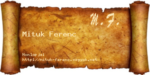 Mituk Ferenc névjegykártya